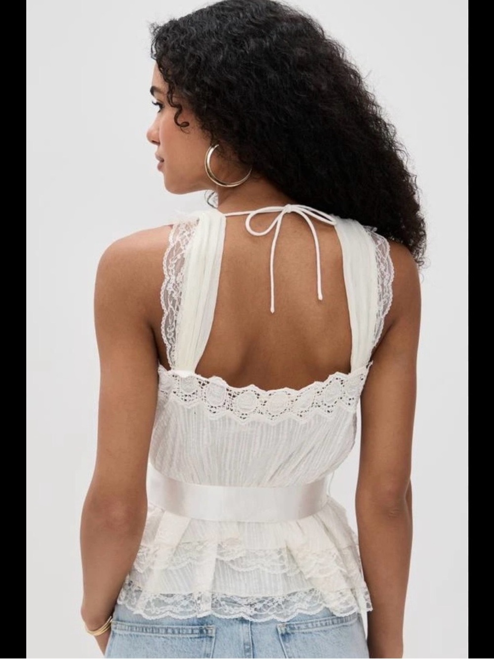 For Love & Lemons Ivory Lace Sweet Summer Top - Picture 2 of 7